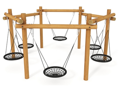 Качели круговые Триумф 15 на импрегнированных бревнах