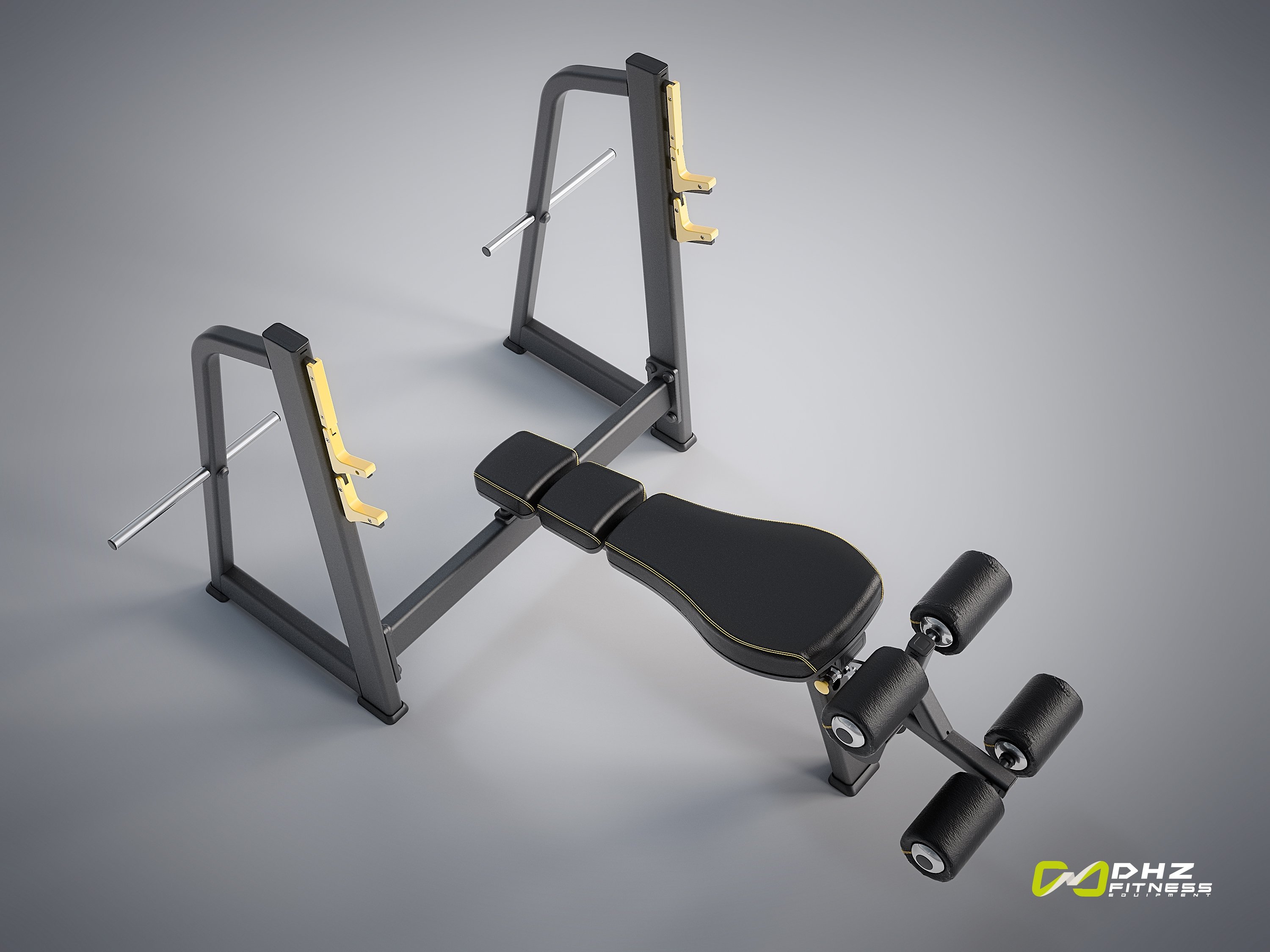 Скамья-стойка для жима под углом вниз E-1041В - вид 2