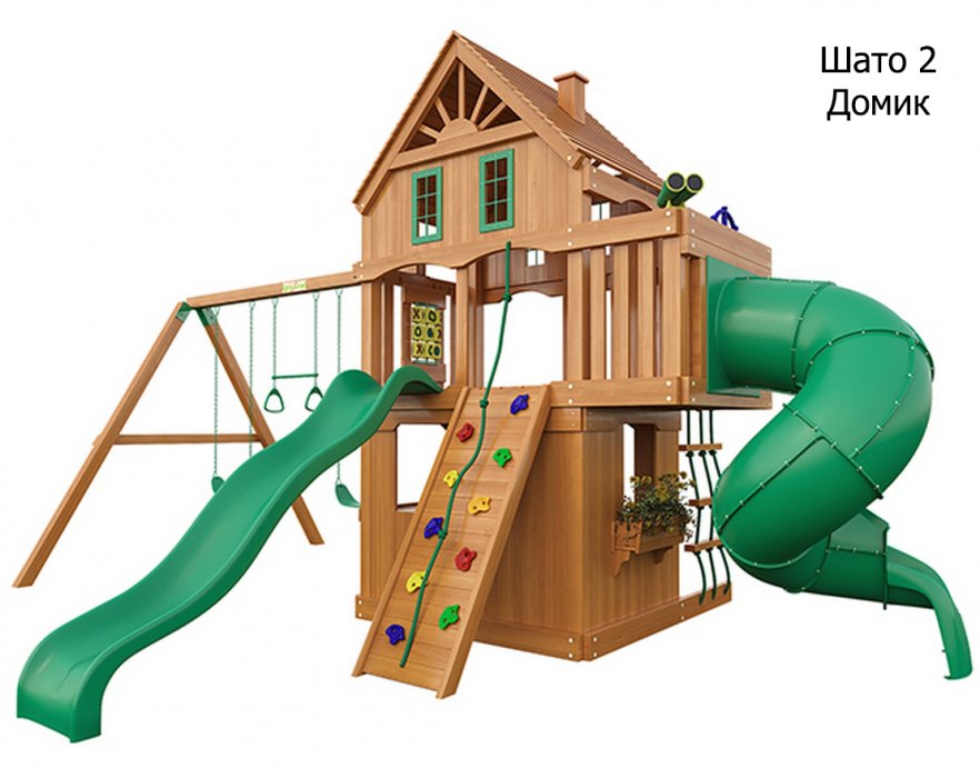 Деревянная детская площадка Шато с трубой 1 и 2 - вид 5
