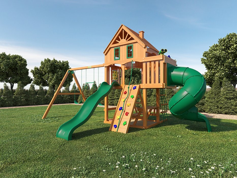 Деревянная детская площадка Шато с трубой 1 и 2 - вид 4