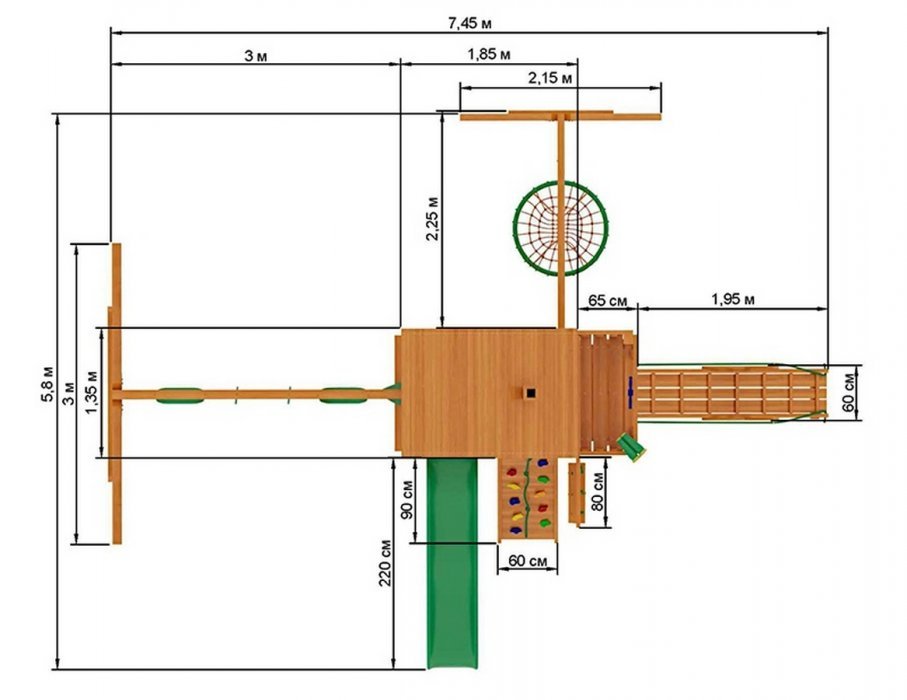 Деревянная детская площадка Шато 3 - вид 3