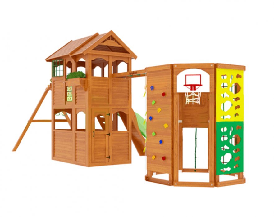 Детская деревянная площадка для дачи "Клубный домик 2 с WorkOut" - вид 2