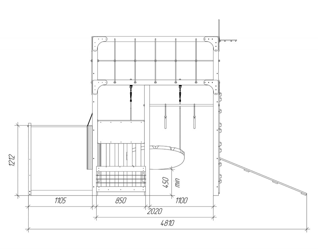 Детский игровой комплекс Куб радости 3 с гамаком для йоги - вид 3