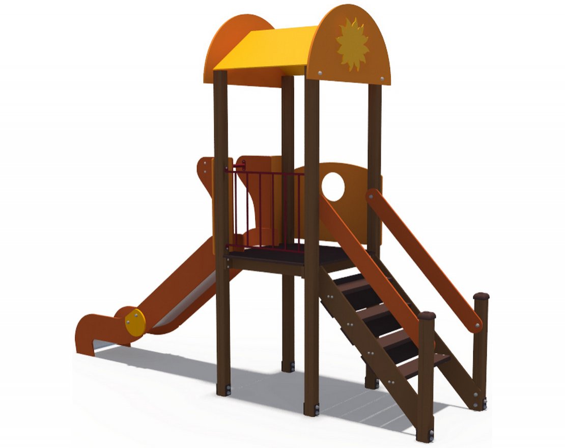 Детский игровой комплекс Солнышко Лето (скат металлический) Н-1200 ДИО 03020 - вид 2
