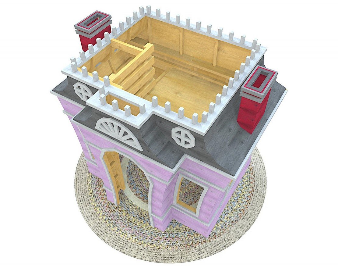 Игровой домик TORUDA WOOD Малый с открытой мансардой - вид 2