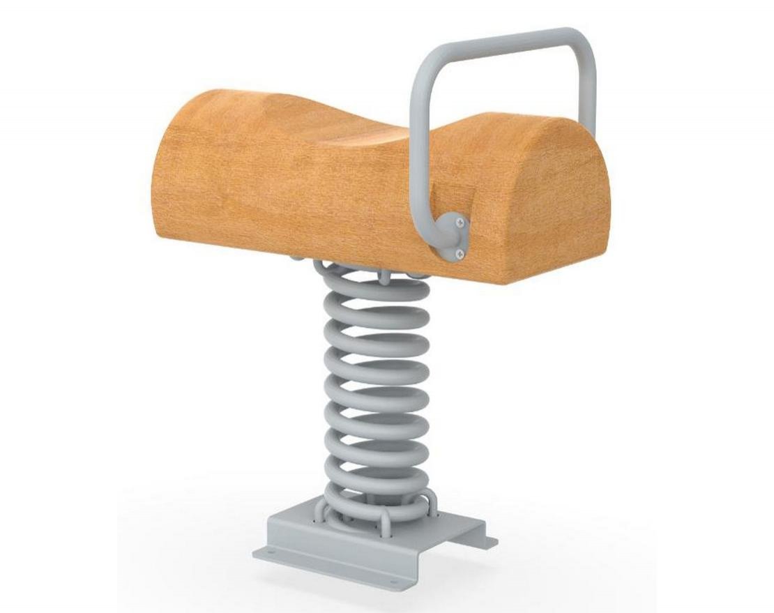 Качалка на пружине Малыш Эко (клееное оцилиндрованное бревно) - вид 2