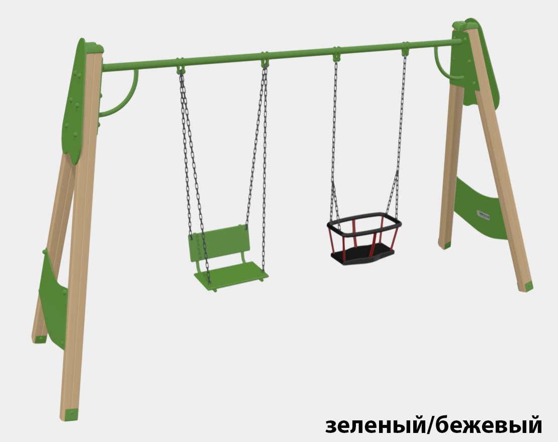 Качели деревянные TORUDA 01032 (качель со спинкой и качель для малышей) - вид 3
