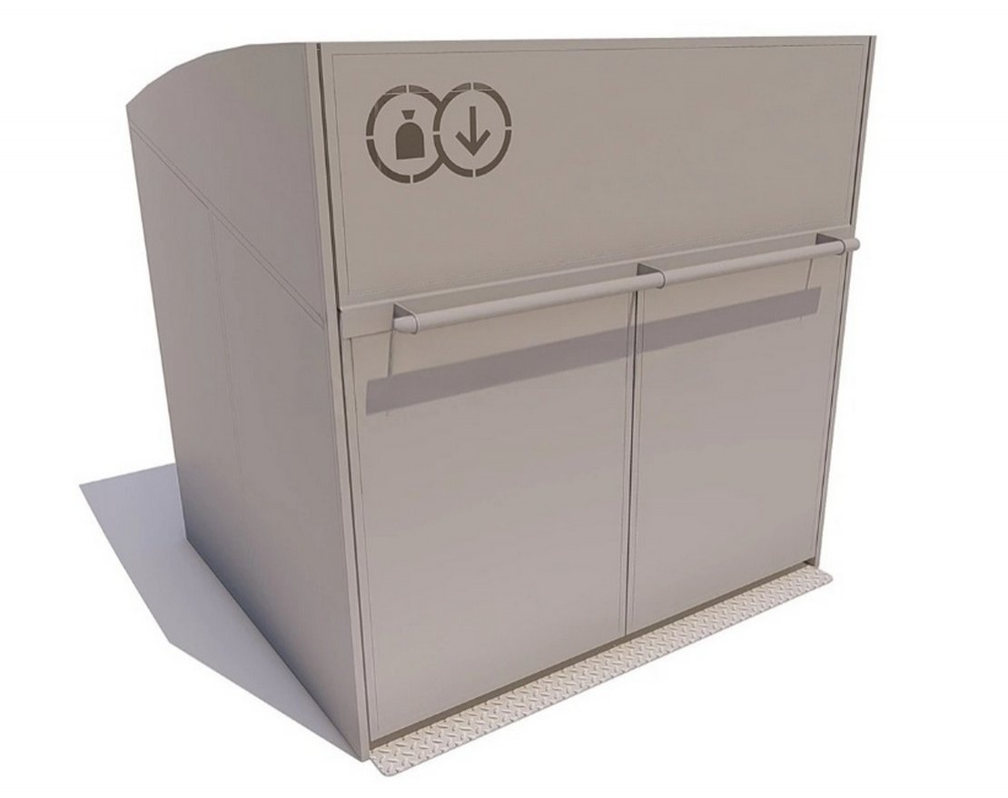 Контейнерный шкаф для ТБО Модуль металл - вид 4