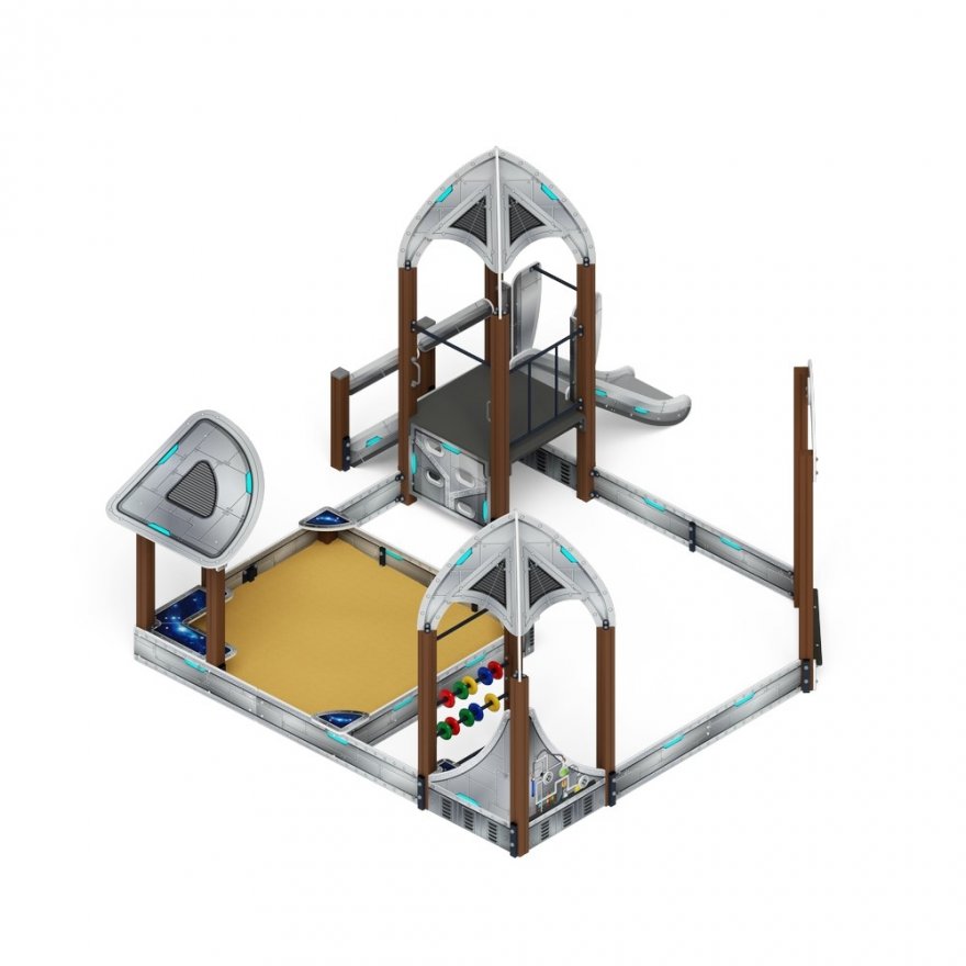 Песочный дворик Затерянный горизонт-1, с горкой - вид 5