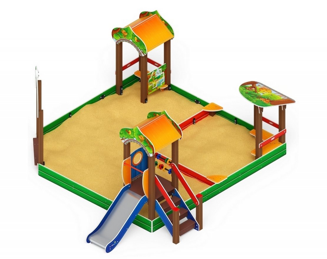 Песочный дворик Золотой мираж-5, с горкой - вид 5