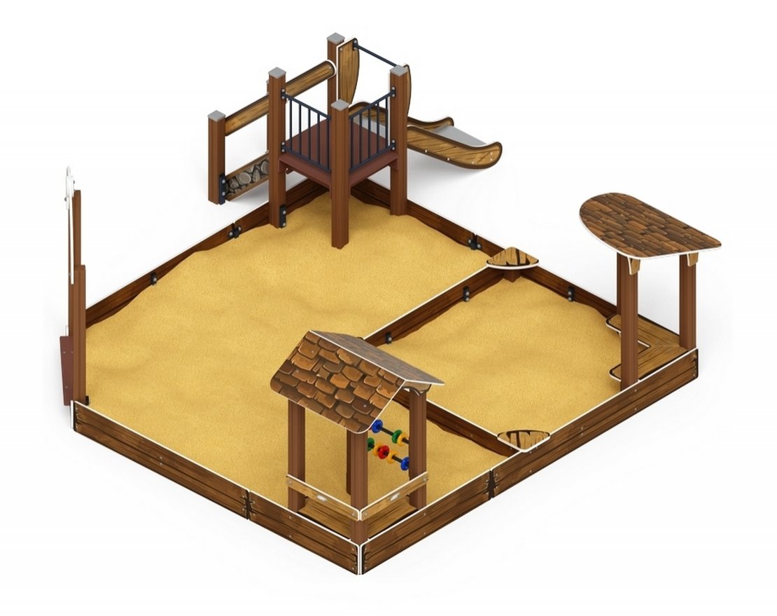 Песочный дворик Золотой мираж-2, с горкой - вид 4