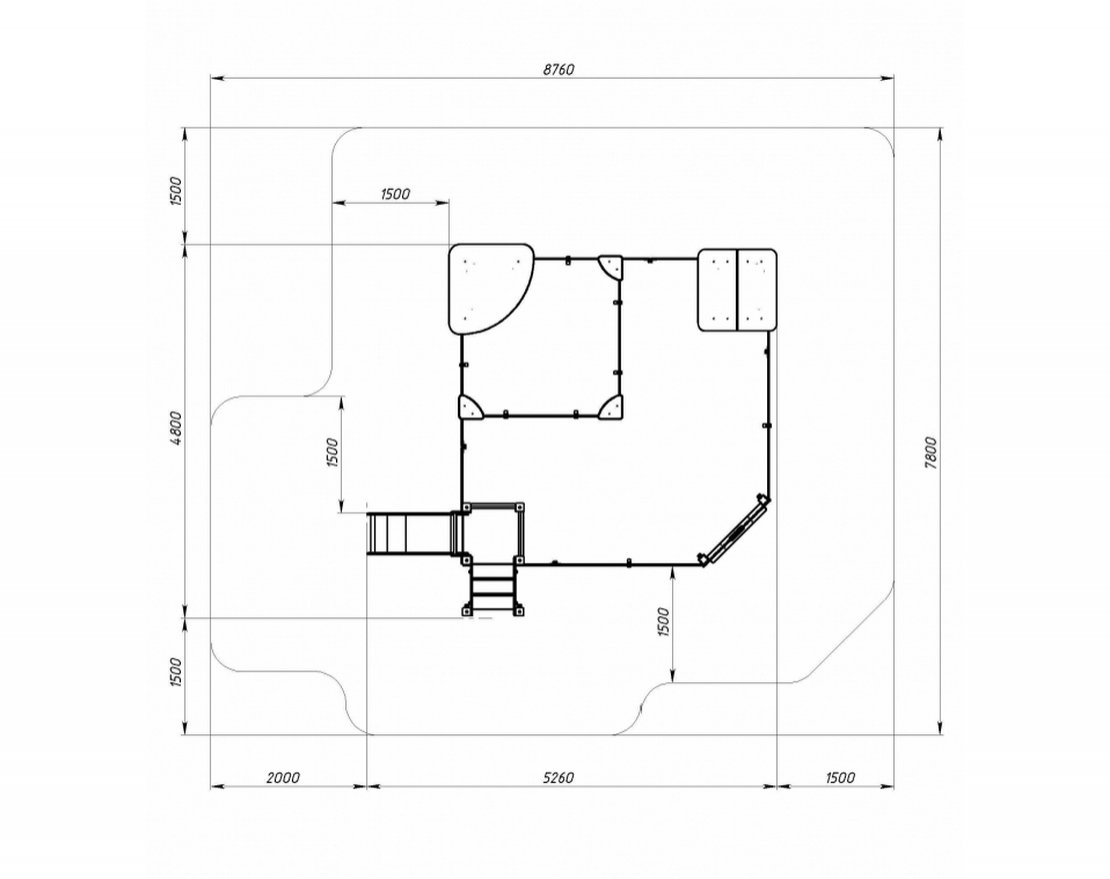 Песочный дворик Золотой мираж-4, с горкой - вид 3