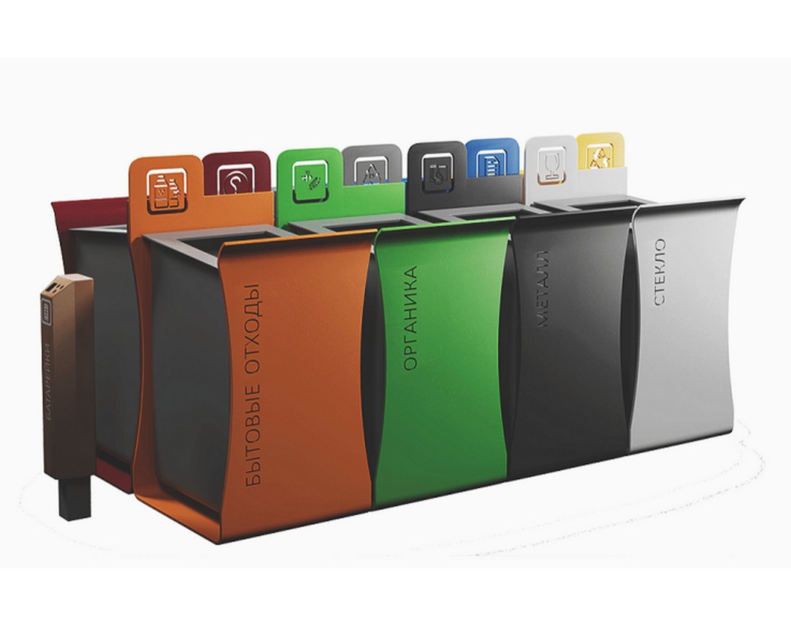 Урна для раздельного сбора мусора Рециклинг - вид 2