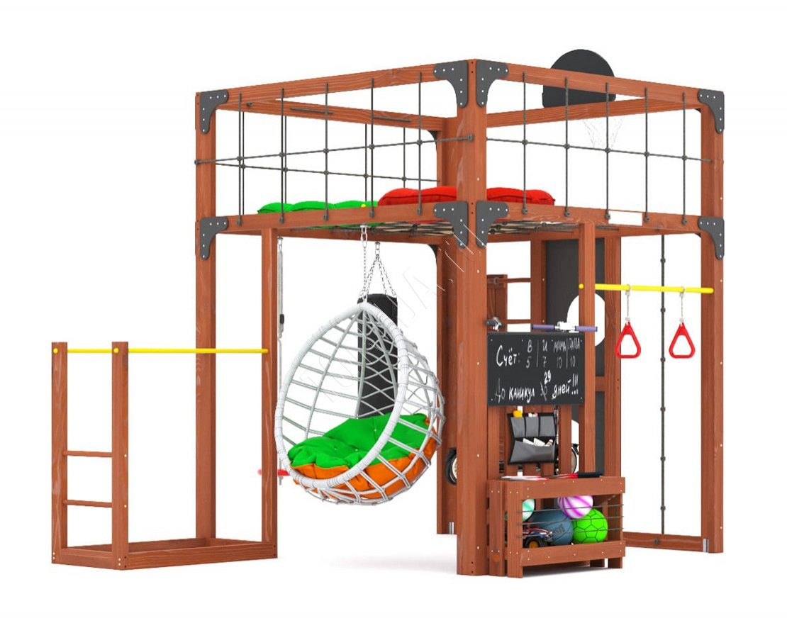 Детский игровой комплекс Куб радости 1 с подушками и качелями