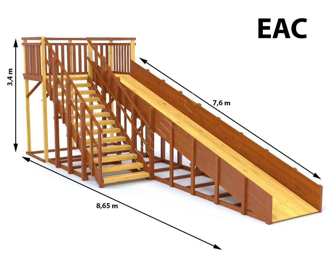 Зимняя деревянная игровая горка TORUDA Север-6 (скат 7,6 м)