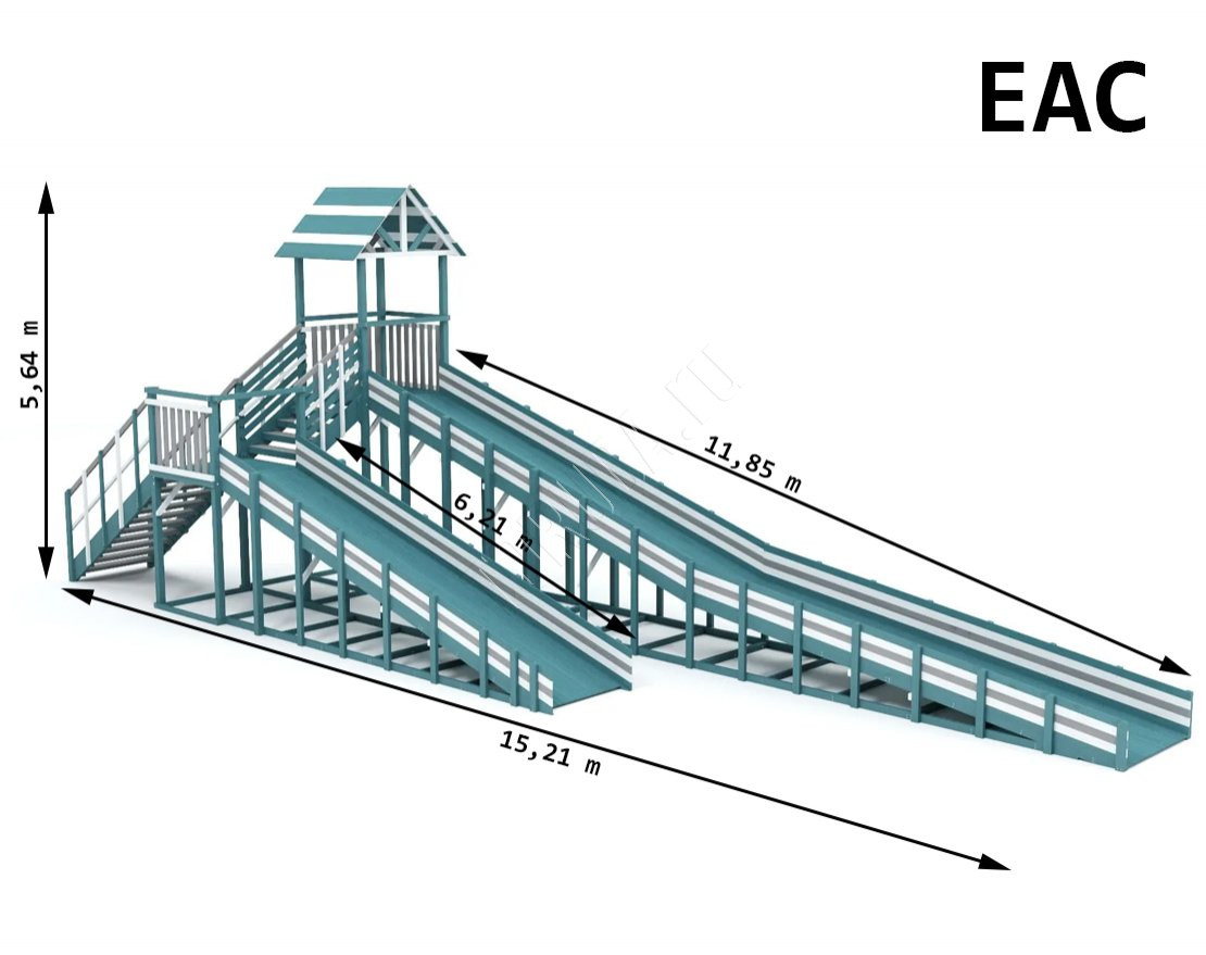 Зимняя горка TORUDA Север - 9/2 (скаты 11,85 м и 6,21 м, цвет - серый индиго)