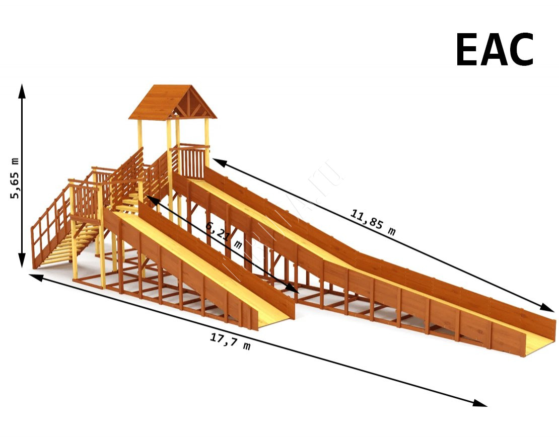 Зимняя горка TORUDA Север - 9/4 (скаты 11,85 м и 6,21 м)