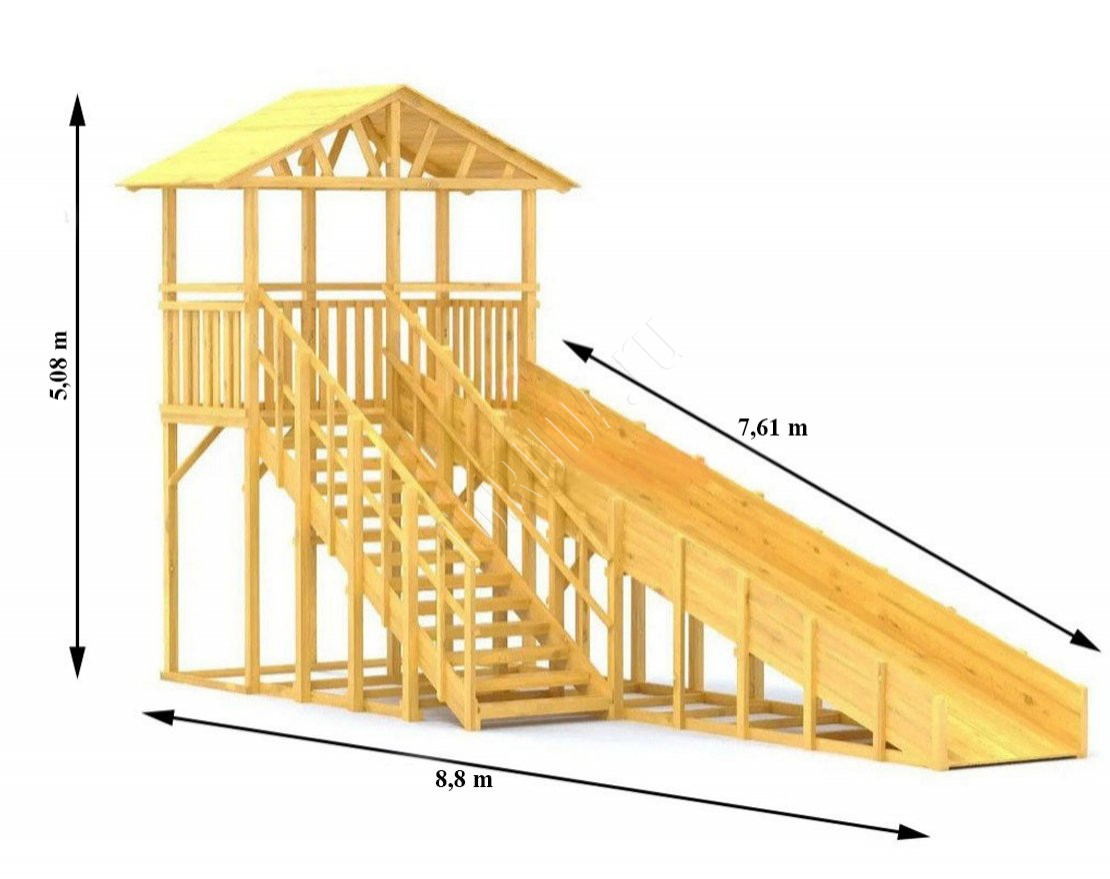 Зимняя горка TORUDA Север wood-6/1 (скат 7,6 м)