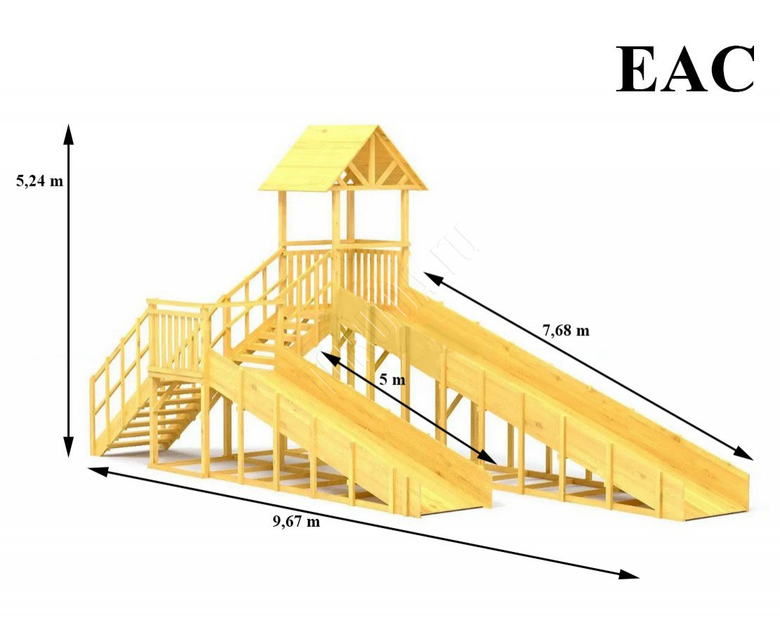 Зимняя горка TORUDA Север wood-7/2 (скат 7,7 м и 5 м)