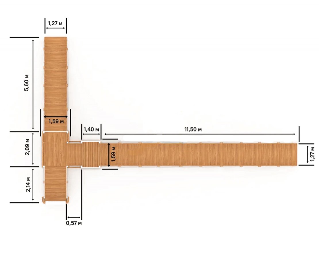 Зимняя деревянная горка Snow Fox 12 м с двумя скатами мод. 724 - вид 2