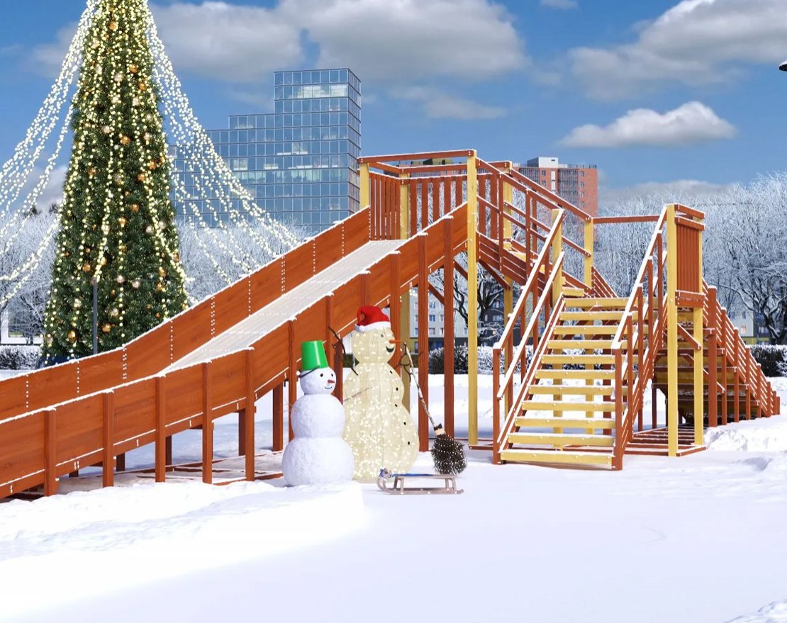 Зимняя горка TORUDA Север - 9/1 (скат 11,85 м и 6,21 м) - вид 2