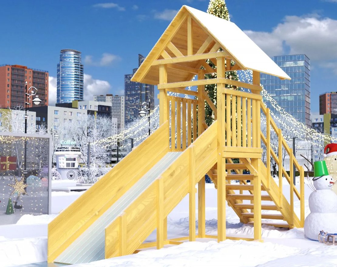 Зимняя горка TORUDA Север wood-5 (скат 3 м) - вид 3