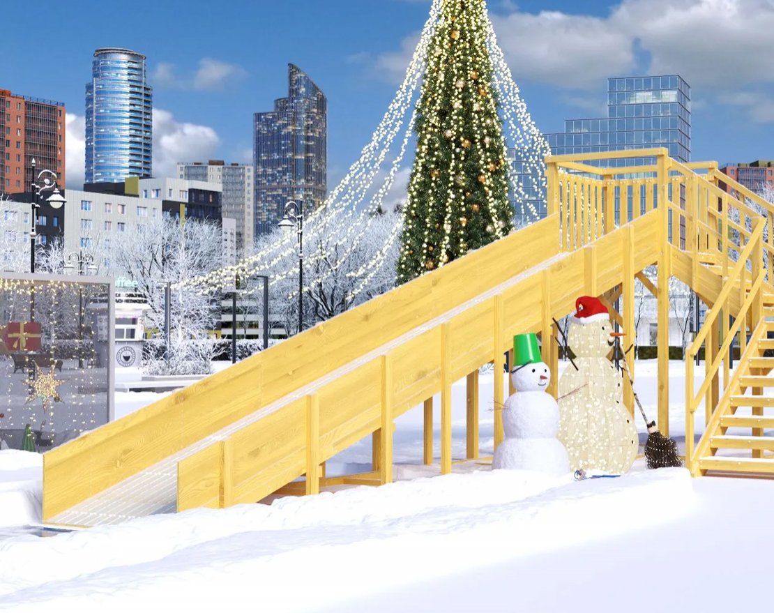 Зимняя горка TORUDA Север wood-7/1 (скат 5 м и 7,68 м) - вид 2