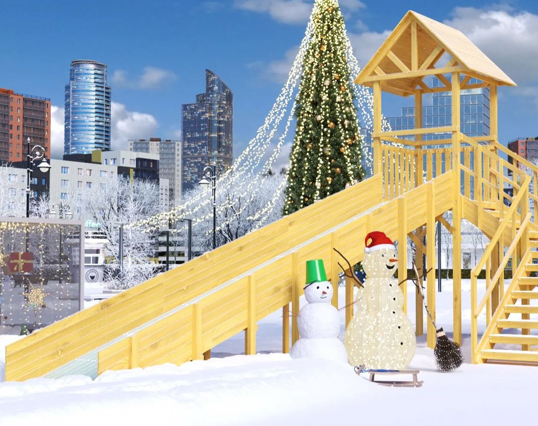 Зимняя горка TORUDA Север wood-7/3 (скат 7,68 м и 5 м) - вид 2